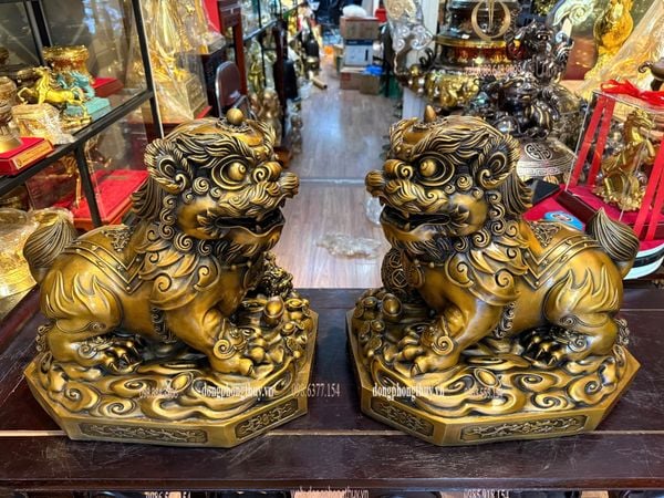 Đôi nghê đồng cao 39 ngang 40 sâu 28 nặng 68kg