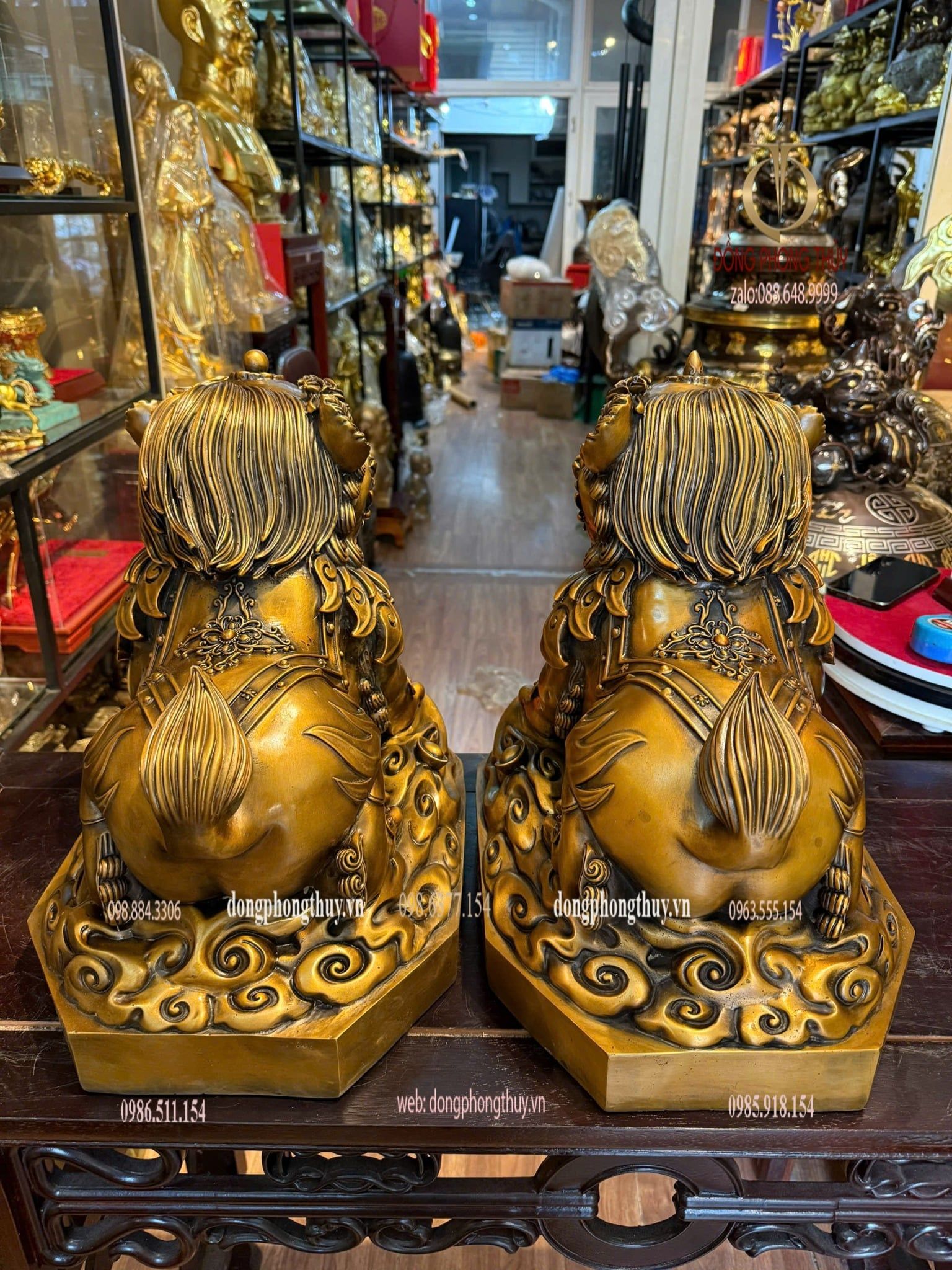 Đôi nghê đồng cao 39 ngang 40 sâu 28 nặng 68kg