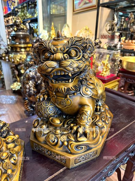 Đôi nghê đồng cao 39 ngang 40 sâu 28 nặng 68kg