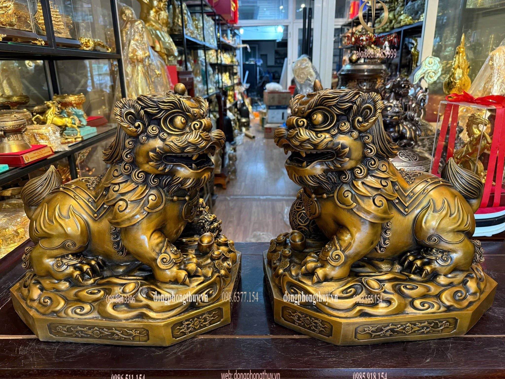 Đôi nghê đồng cao 39 ngang 40 sâu 28 nặng 68kg