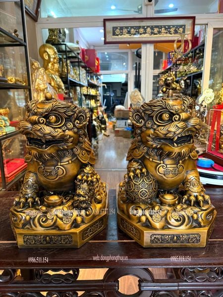 Đôi nghê đồng cao 39 ngang 40 sâu 28 nặng 68kg