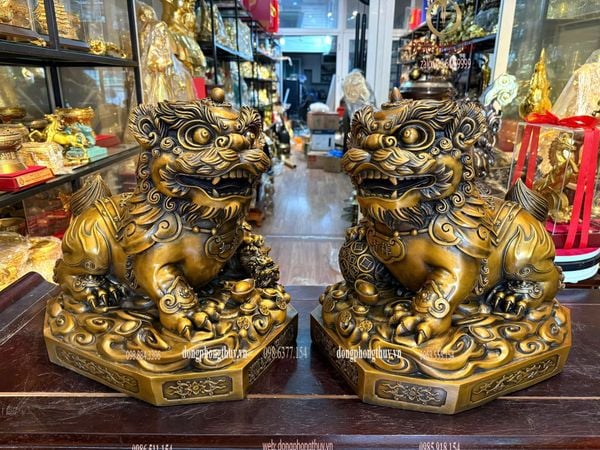 Đôi nghê đồng cao 39 ngang 40 sâu 28 nặng 68kg