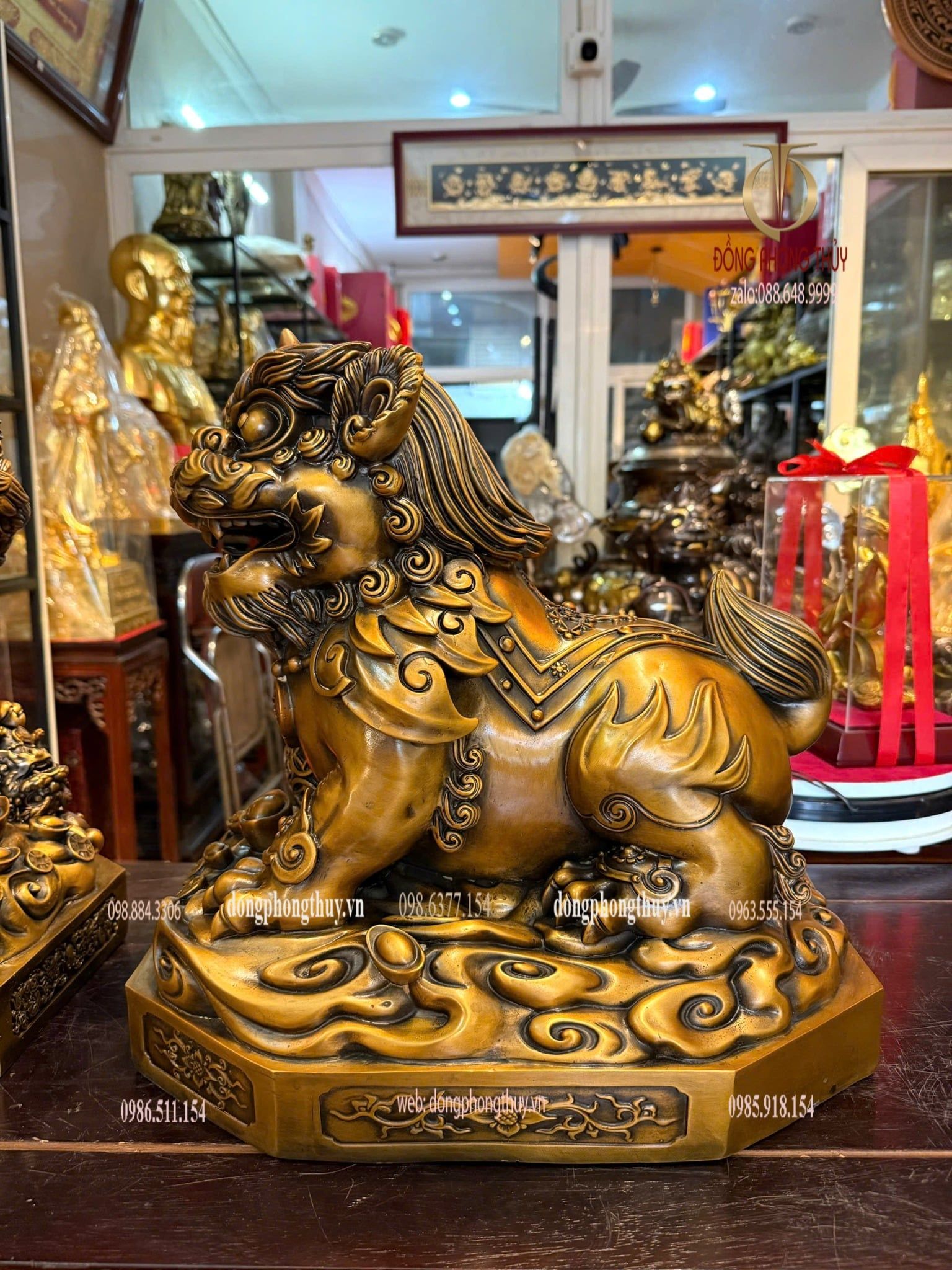 Đôi nghê đồng cao 39 ngang 40 sâu 28 nặng 68kg