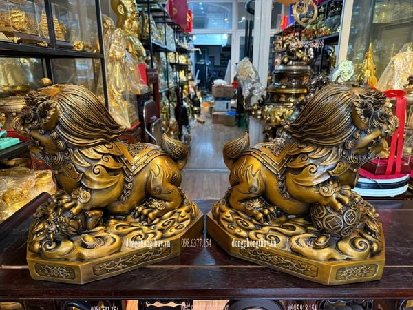 Đôi nghê đồng cao 39 ngang 40 sâu 28 nặng 68kg