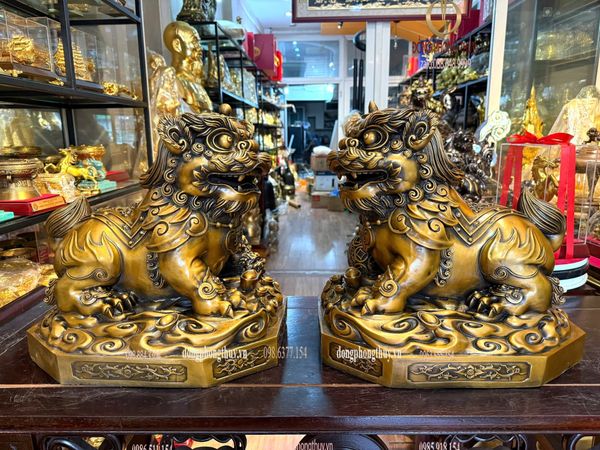 Đôi nghê đồng cao 39 ngang 40 sâu 28 nặng 68kg