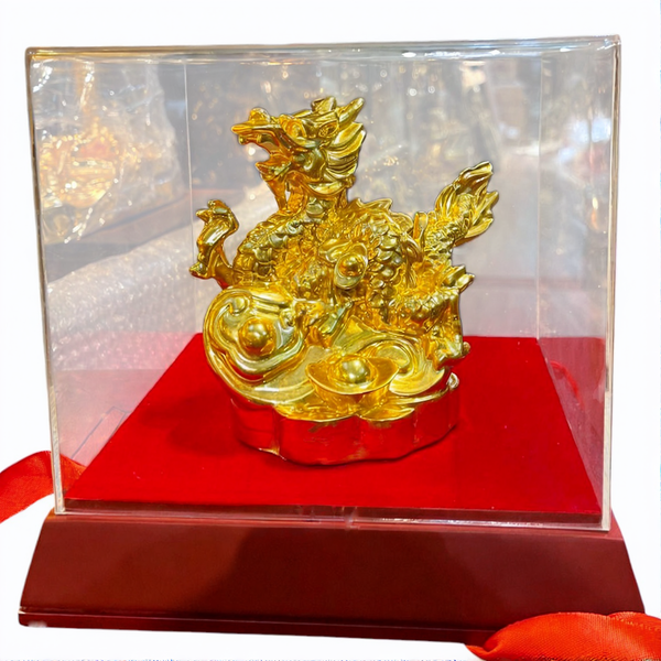 Tượng rồng mạ vàng - Tượng rồng phong thủy bằng đồng dát vàng 24k