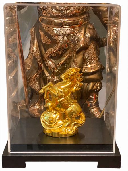 Quà tặng sếp tượng ngựa mạ vàng thủy bằng đồng dát vàng 24k