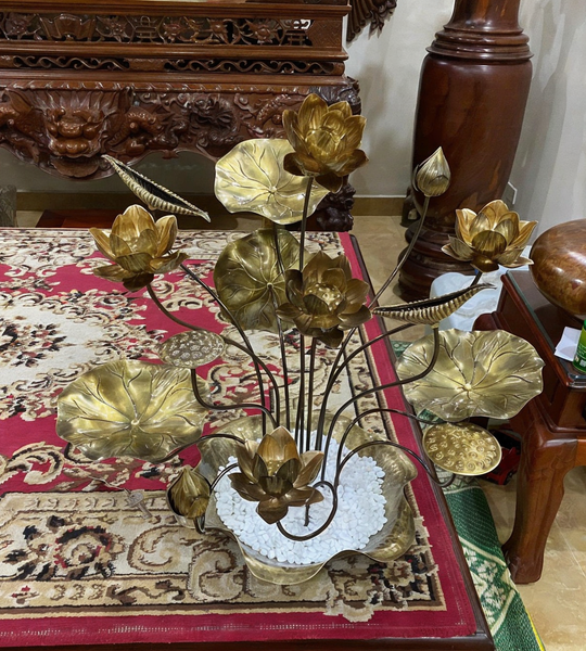 Chậu hoa sen đồng 15 cành cao 55cm