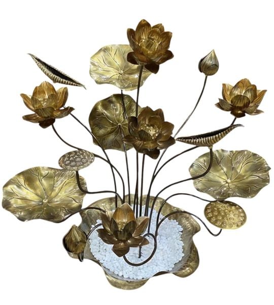 Chậu hoa sen đồng 15 cành cao 55cm
