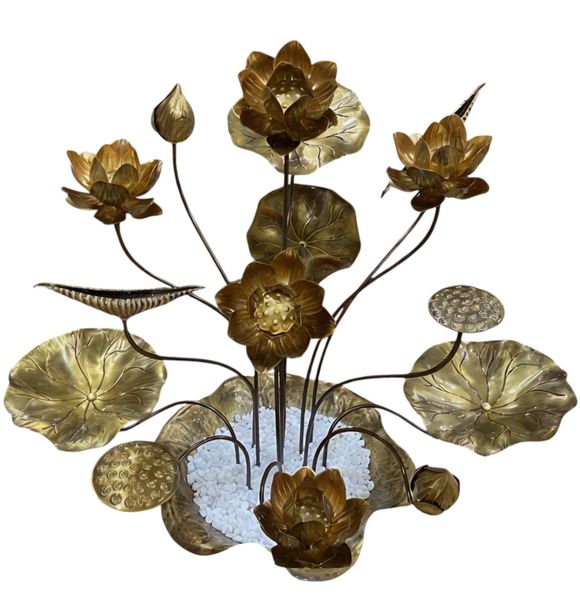Chậu hoa sen đồng 15 cành cao 55cm