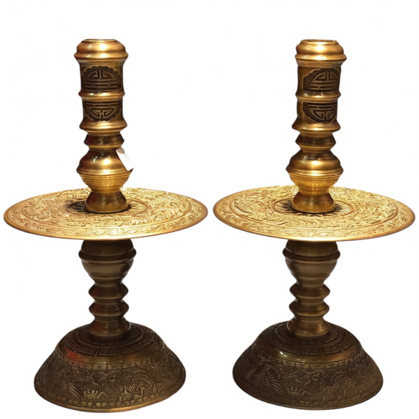 Chân nến thờ 33cm vàng đậm