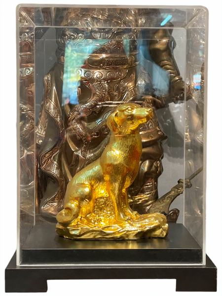 Quà tặng sếp nam nữ: Tượng chó phong thủy mạ vàng 24k