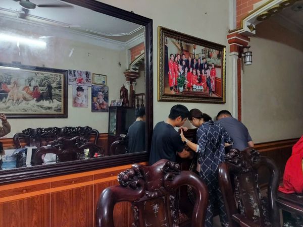 Tranh bách phúc bằng đồng đỏ trạm chữ thủ công thúc nổi