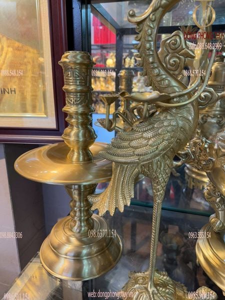 Bộ đỉnh đồng Ngũ sự cát tút hoa sòi cao 55cm nặng 24kg