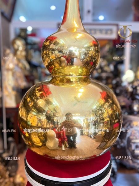 Hồ lô phong thủy bằng đồng dát vàng nano