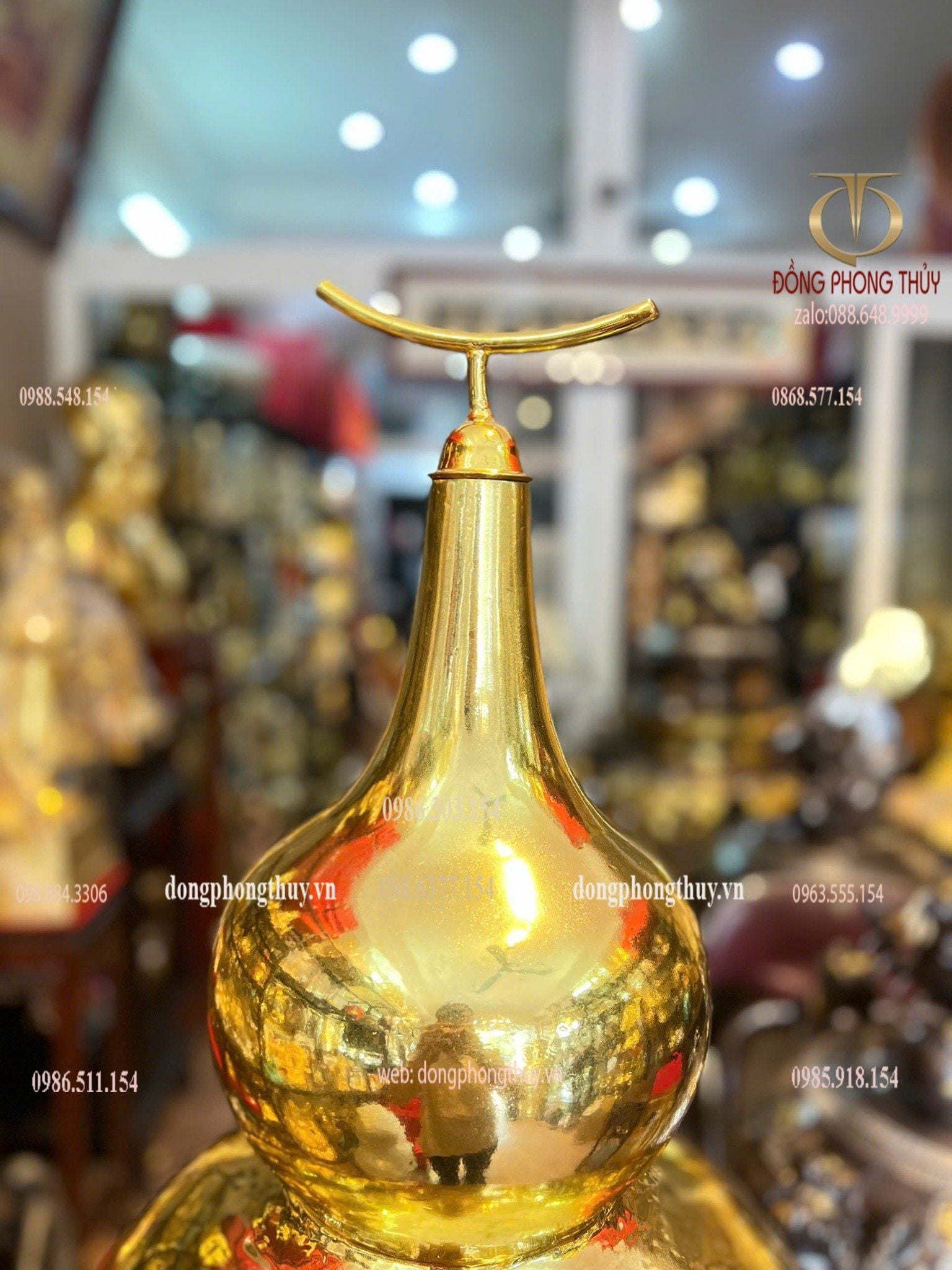 Hồ lô phong thủy bằng đồng dát vàng