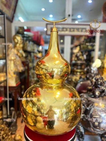 Hồ lô phong thủy bằng đồng dát vàng nano