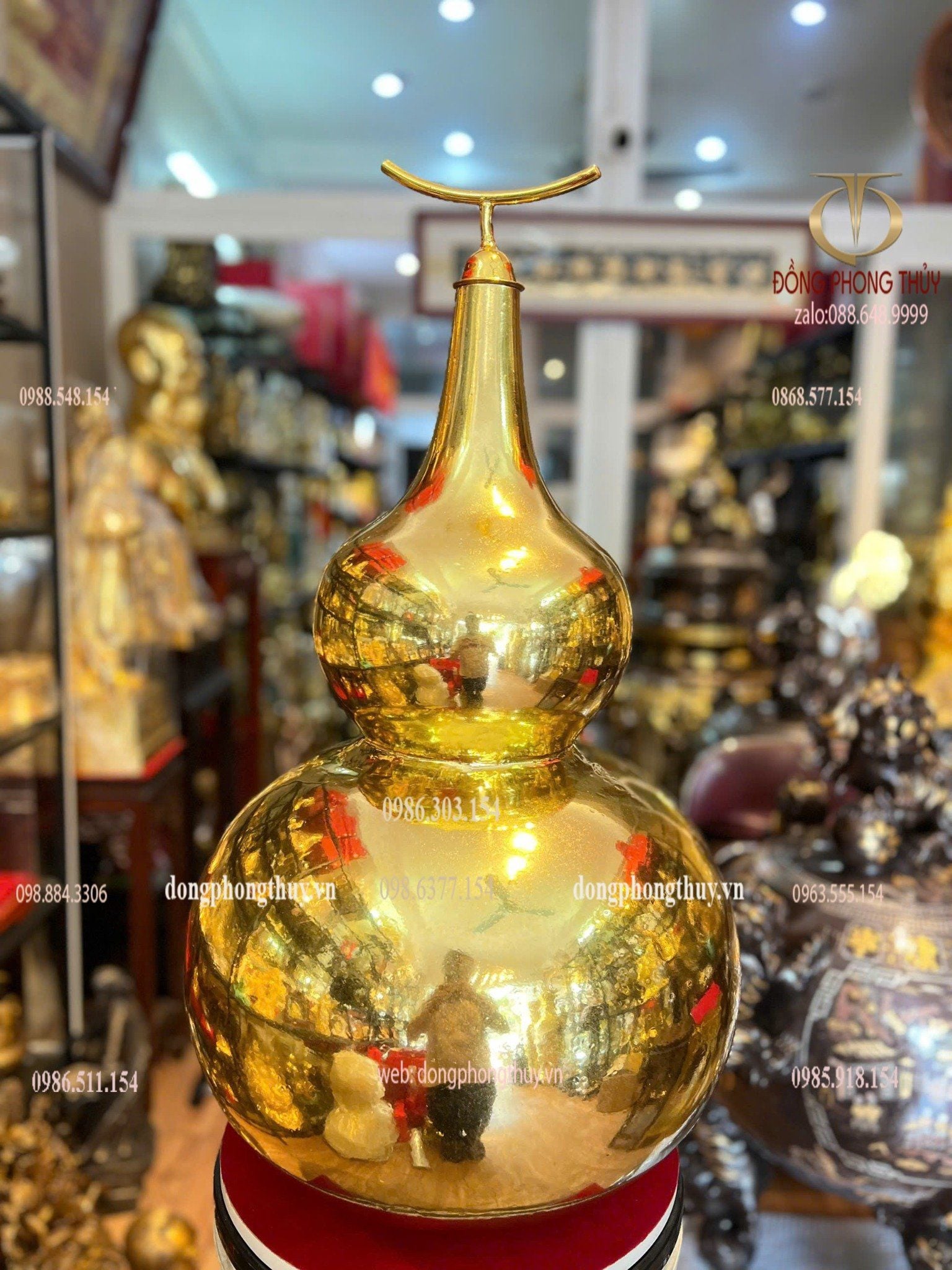 Hồ lô phong thủy bằng đồng dát vàng