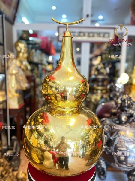 Hồ lô phong thủy bằng đồng dát vàng nano