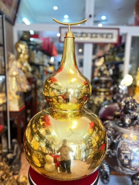 Hồ lô phong thủy bằng đồng dát vàng nano