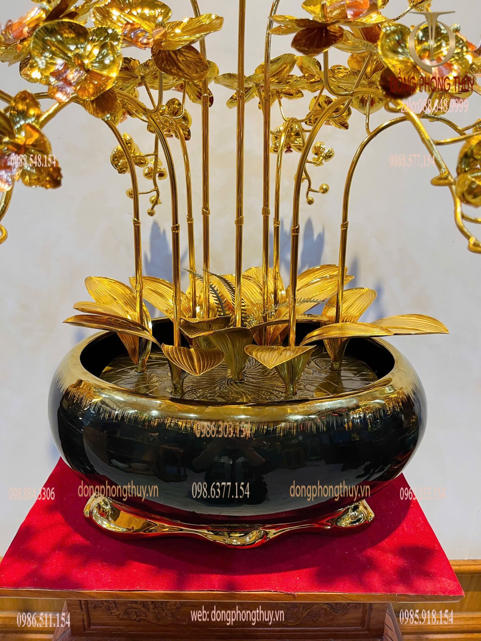 hoa lan mạ vàng 24k