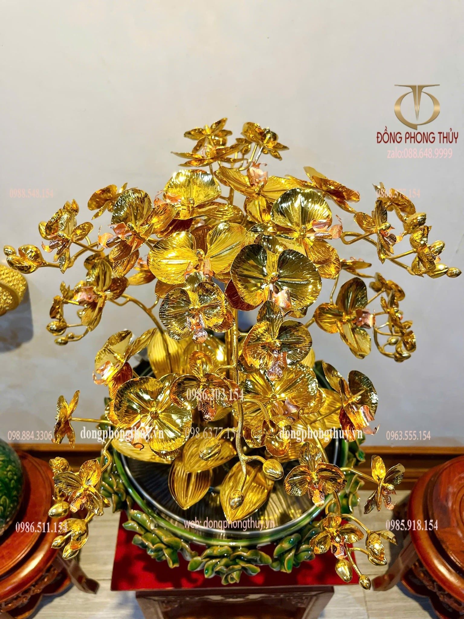 Châu hoa lan mạ vàng 24k