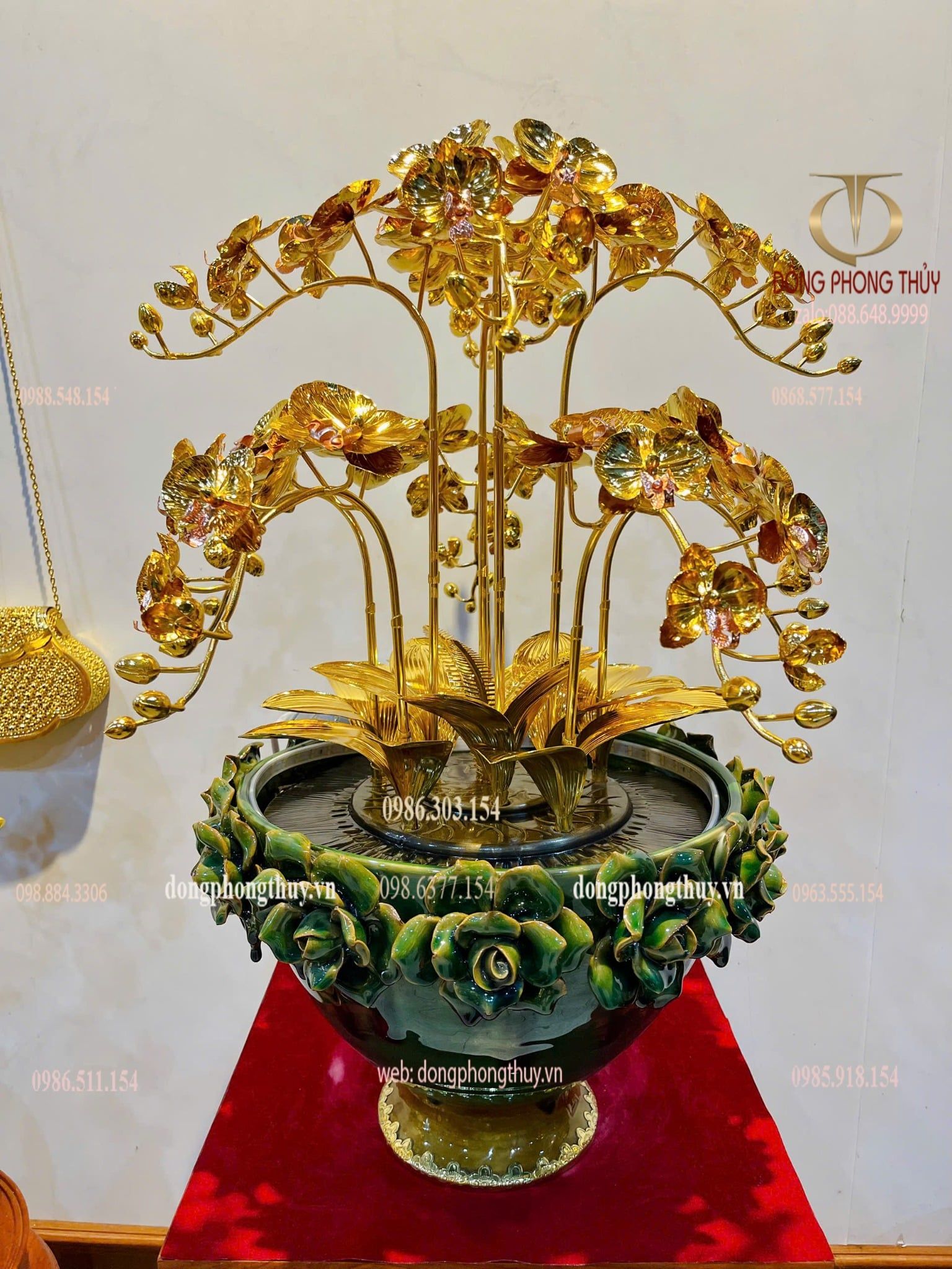 Châu hoa lan mạ vàng 24k