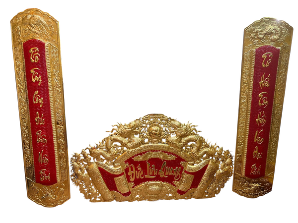 Bộ cuốn thư câu đối 1m76 câu đối bản 40cm dát vàng 24k