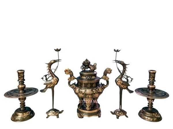 Bộ ngũ sự đồng đỏ cao 60cm nặng 37kg