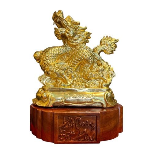 Tượng rồng mạ vàng - Tượng rồng dát vàng 24k