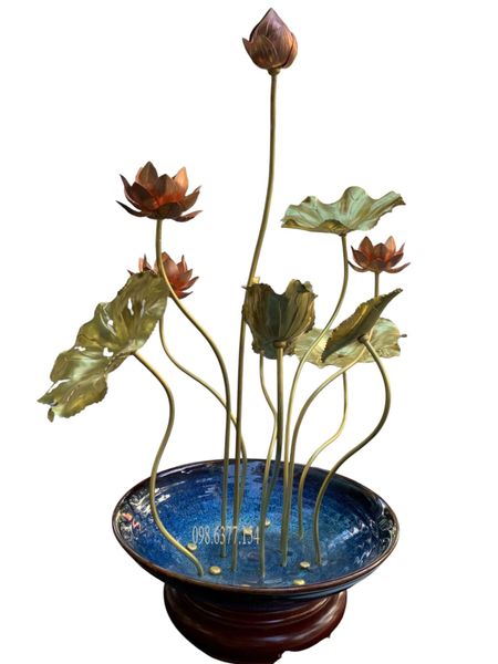 Chậu hoa sen đồng đế thuyền Đại Bái