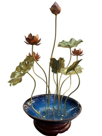 Chậu hoa sen đồng đế thuyền Đại Bái