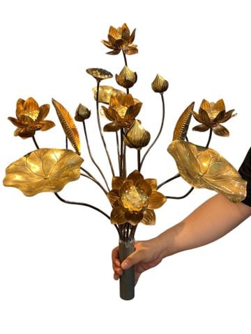 Bó hoa sen 15 cành hun nâu