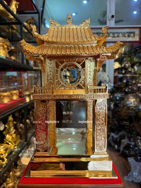 Quà tặng mạ vàng: Khuê văn các mạ vàng 24k bằng đồng