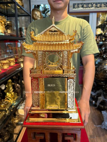 Quà tặng mạ vàng: Khuê văn các mạ vàng 24k bằng đồng