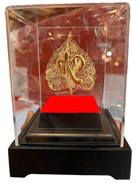 Lá bồ đề bằng 5 chỉ bạc mạ vàng 24k