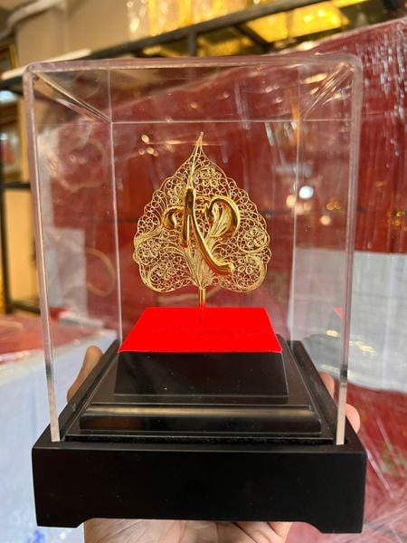 Lá bồ đề bằng 5 chỉ bạc mạ vàng 24k