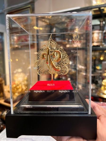 Lá bồ đề bằng 5 chỉ bạc mạ vàng 24k