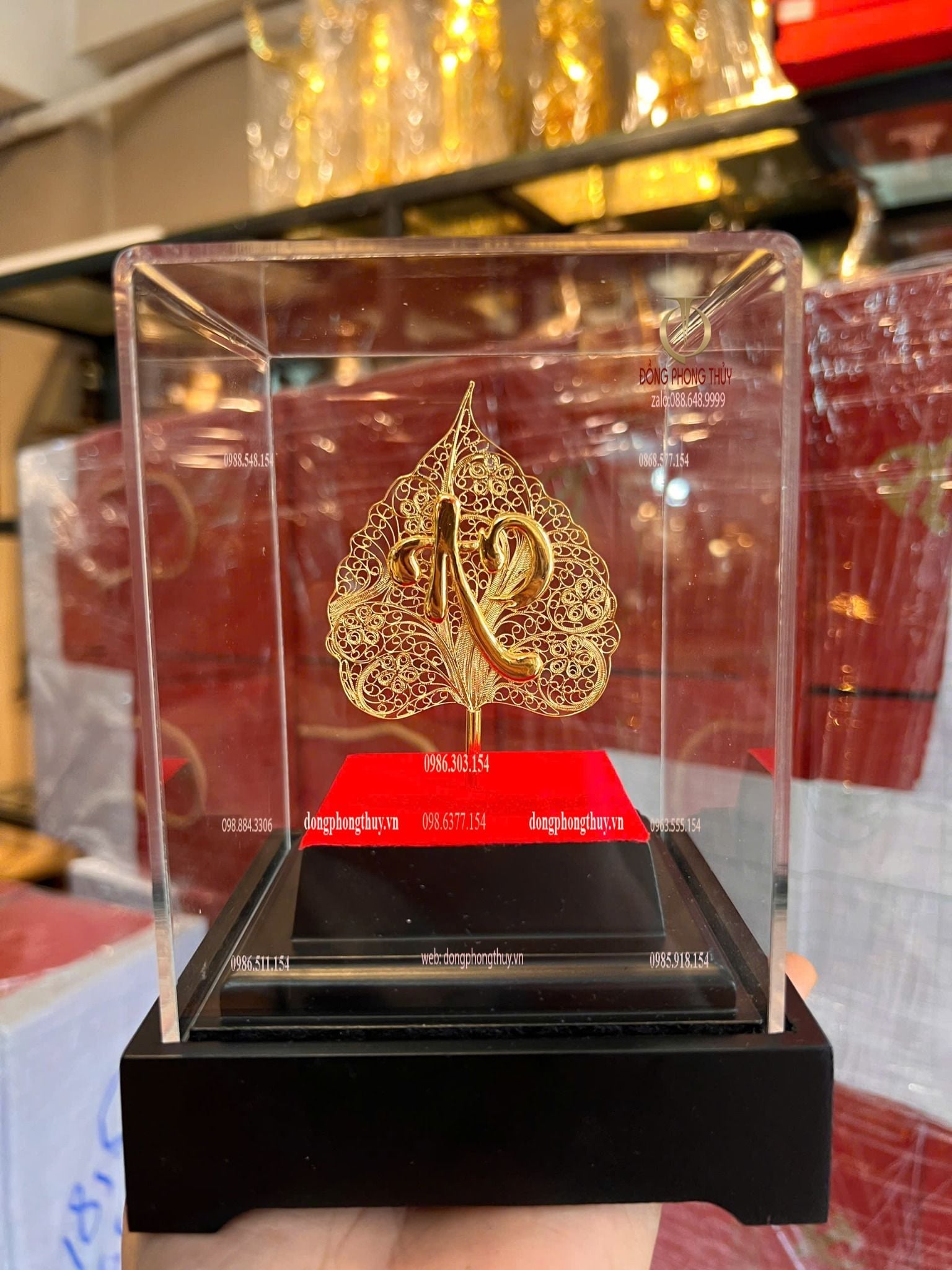 Lá bồ đề bằng 5 chỉ bạc mạ vàng 24k