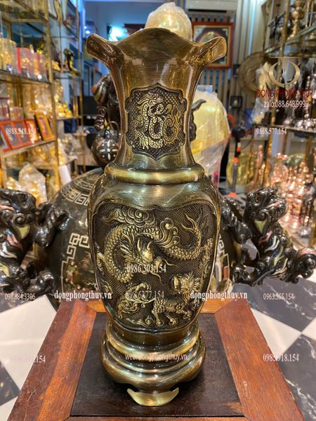 Lọ hoa bằng đồng 35cm