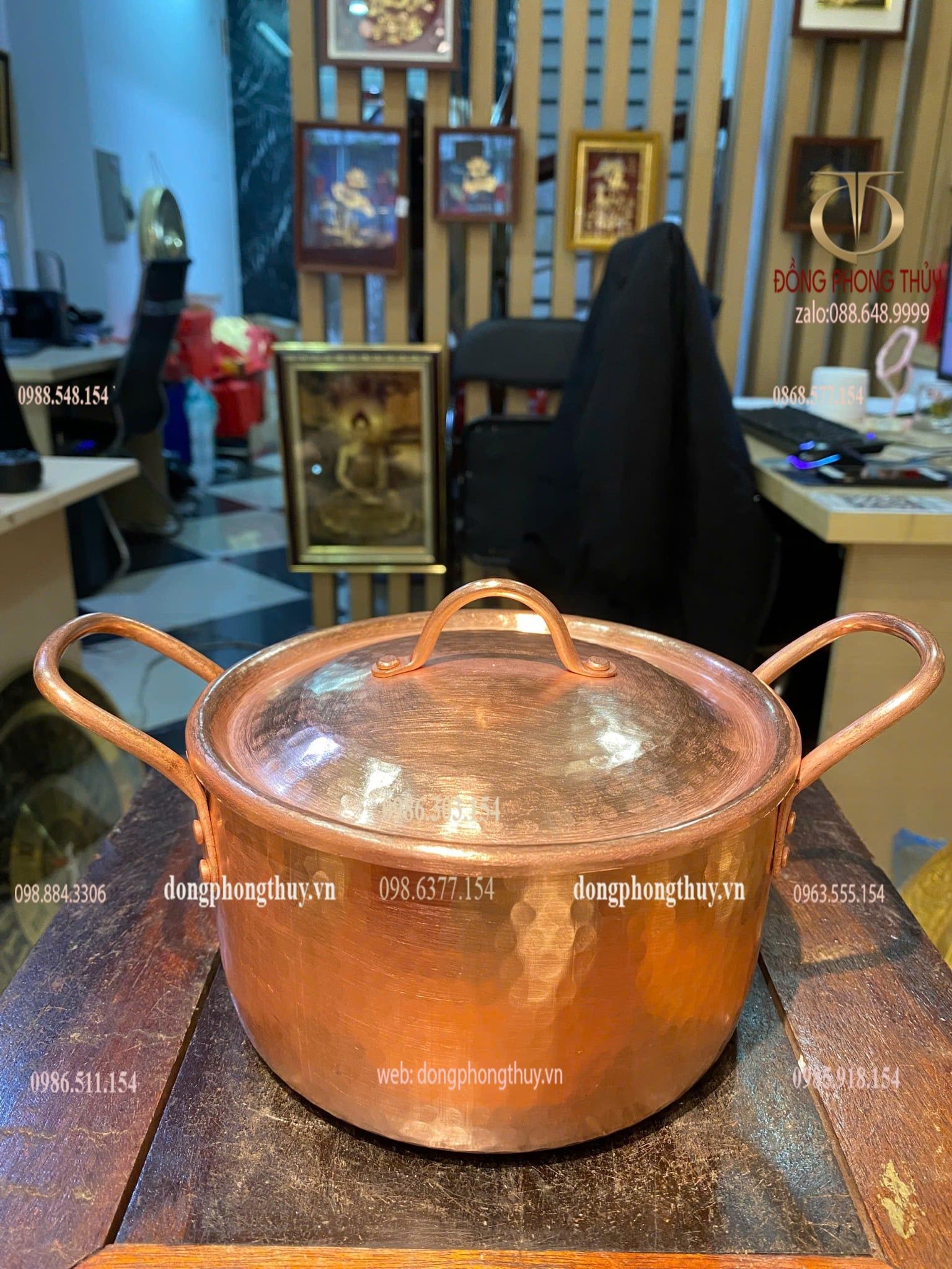 Nồi đồng đỏ đk 16 cao 13 nặng 900gram