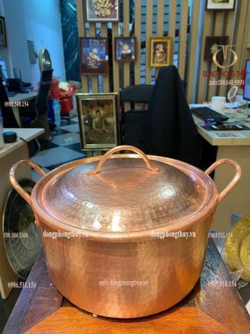 Nồi đồng đỏ dk 24cm cao 14cm nặng 2kg
