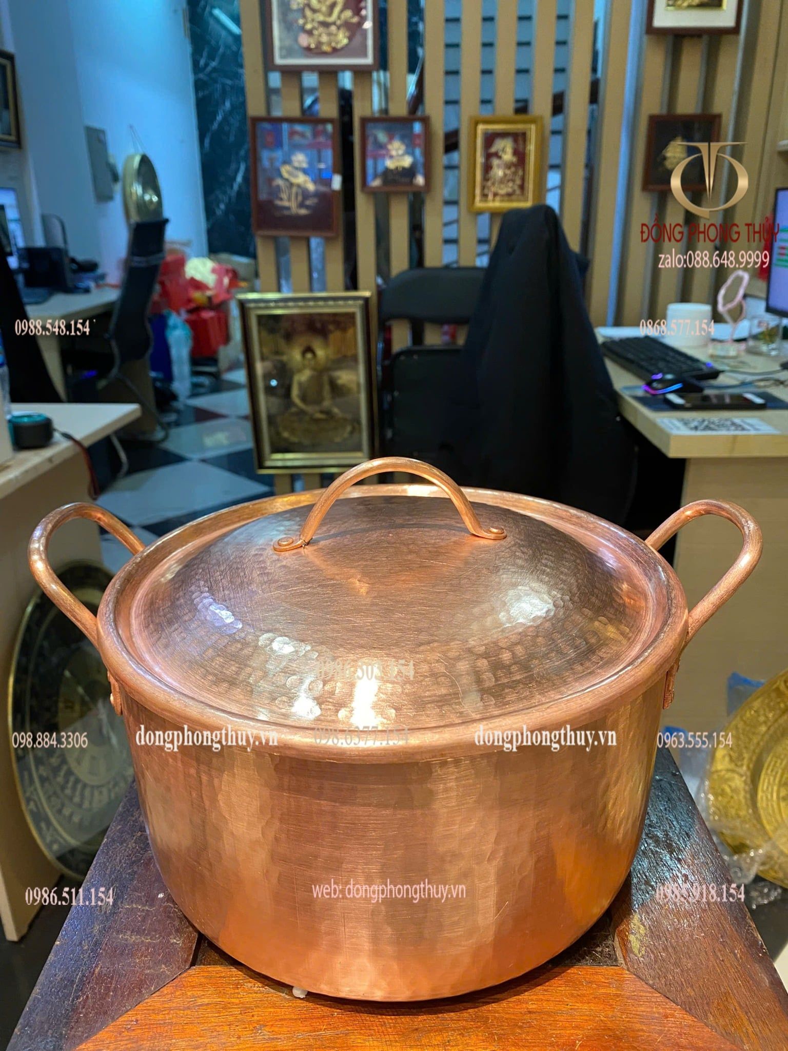 Nồi đồng đỏ dk 24cm cao 14cm nặng 2kg