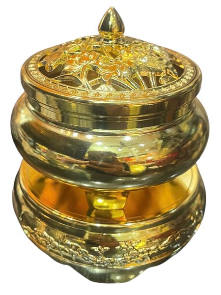 Đỉnh đốt trầm bằng đồng mạ vàng 24k