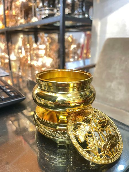 Đỉnh đốt trầm bằng đồng mạ vàng 24k