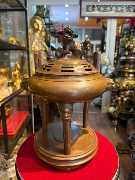 Lư xông trầm thân trơn tai xanh chân thẳng Cao 40 ngang 22 nặng 7,5kg