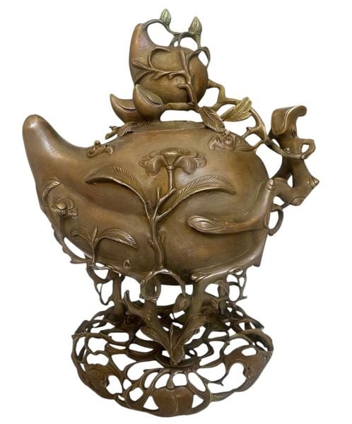 Lư đốt trầm quả đào 40cm