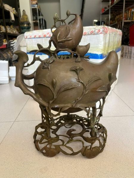 Lư đốt trầm quả đào 40cm