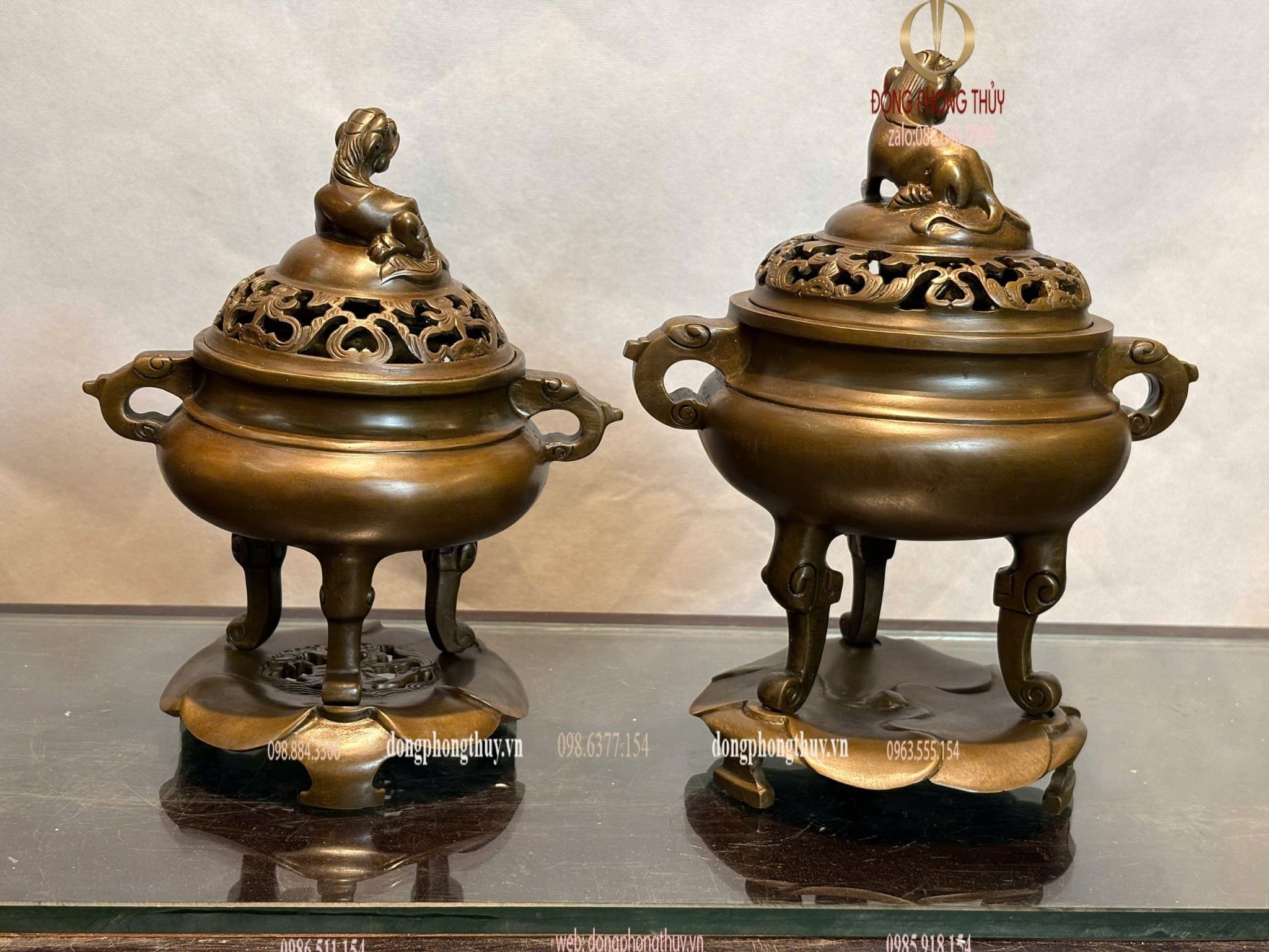 Lư đốt trầm bằng đồng