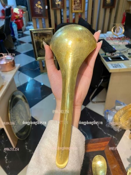 Thìa múc canh bằng đồng môi dài 26 ngang 9,5